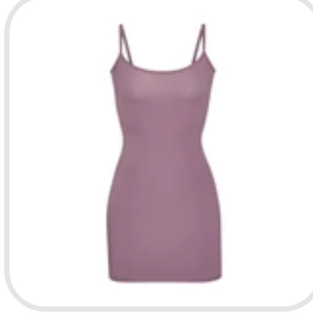 Skims Plum Purple Fits Everybody Spaghetti Strap Mini Lounge Slip Dress NWT